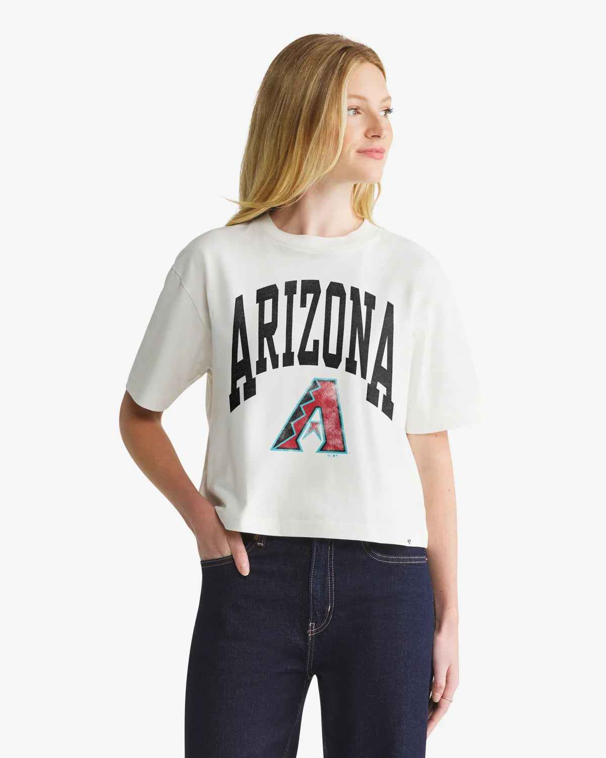 ARIZONA DIAMONDBACKS SHALE '47 FOUNDATION CROP TEE WOMENS
