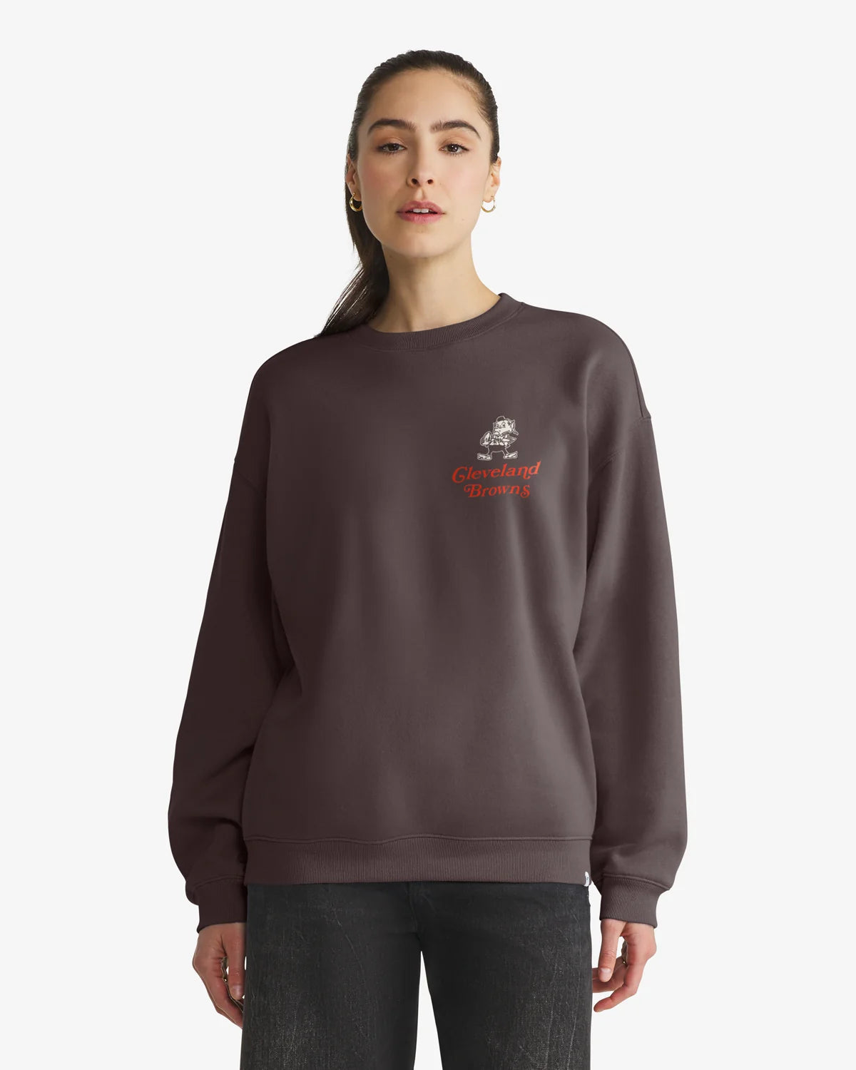 CLEVELAND BROWNS HISTORIC SHOUT IT '47 OUT OVERSIZED CREW WOMENS