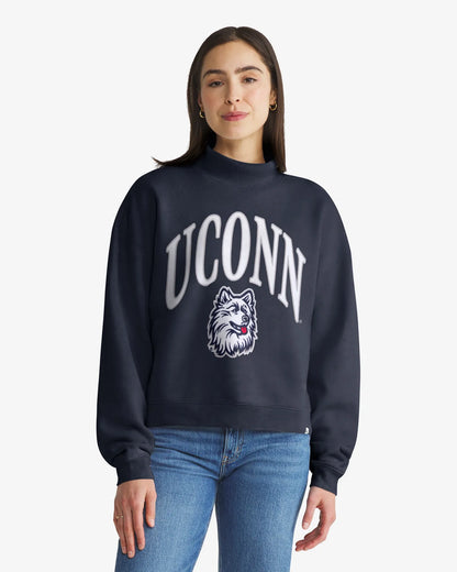CONNECTICUT HUSKIES UCONN VINTAGE VANTAGE '47 WOMEN'S MOCK NECK PULLOVER