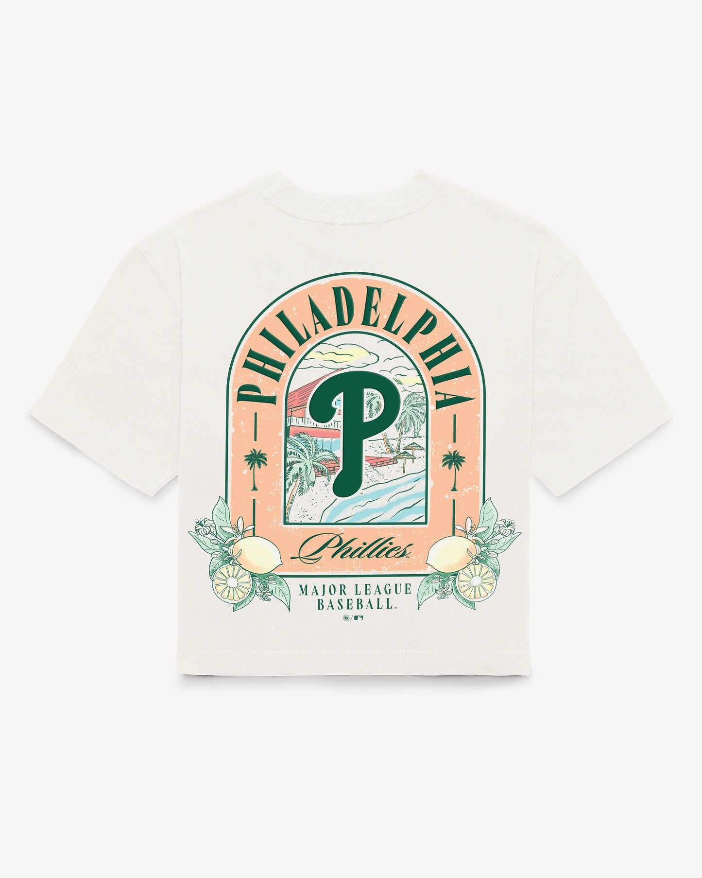 PHILADELPHIA PHILLIES VACAY SCENES BACKER '47 REED CITY TEE WOMENS
