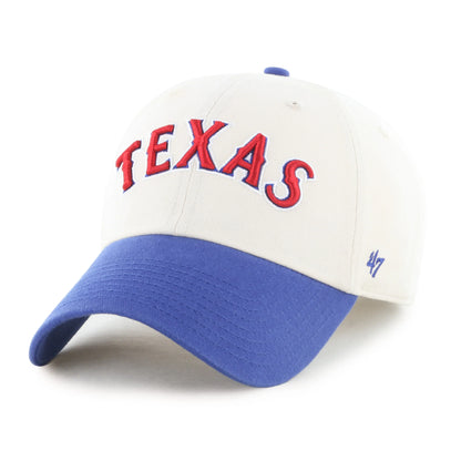 TEXAS RANGERS COOPERSTOWN BALLPARK SCRIPT SHOT '47 CLEAN UP