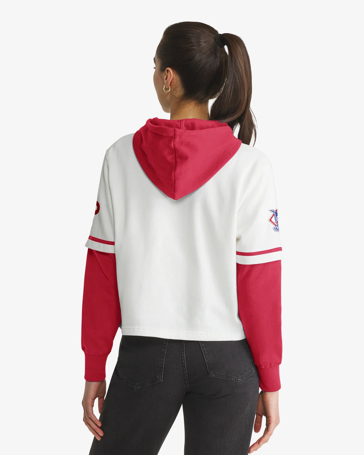 PHILADELPHIA PHILLIES TRIFECTA CROPPED '47 SHORTSTOP PULLOVER HOOD WOMENS