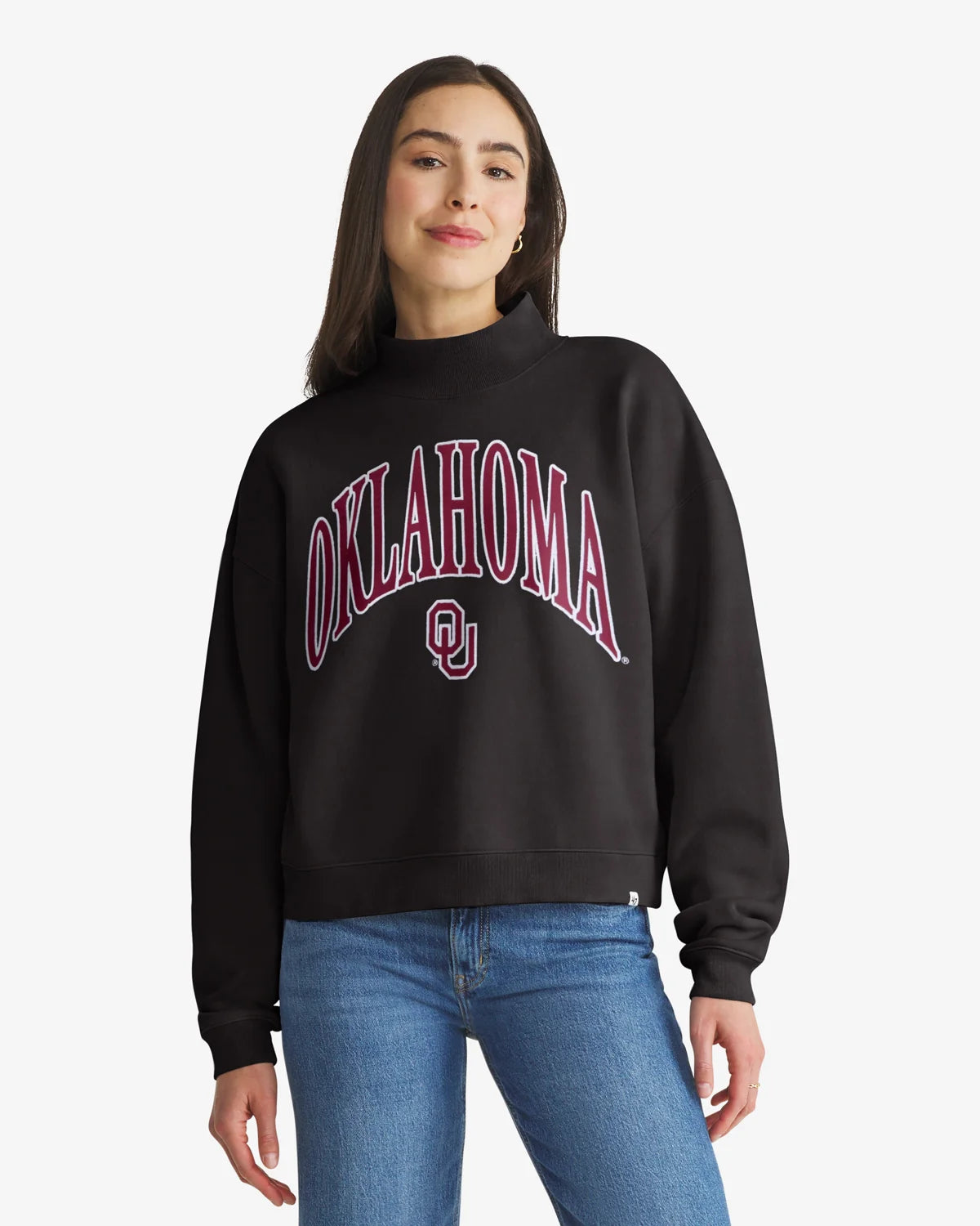 OKLAHOMA SOONERS VANTAGE '47 WOMEN'S MOCK NECK PULLOVER