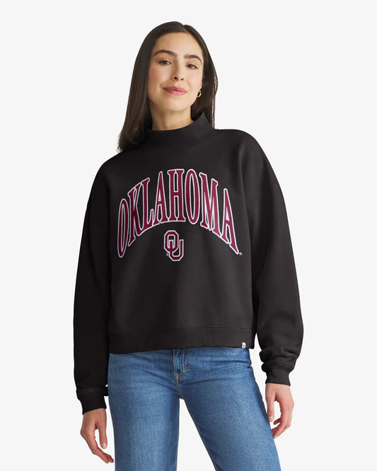 OKLAHOMA SOONERS VANTAGE '47 WOMEN'S MOCK NECK PULLOVER