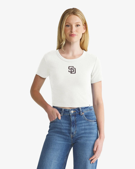 SAN DIEGO PADRES MICRO EMB '47 BABY RIB TEE WOMENS