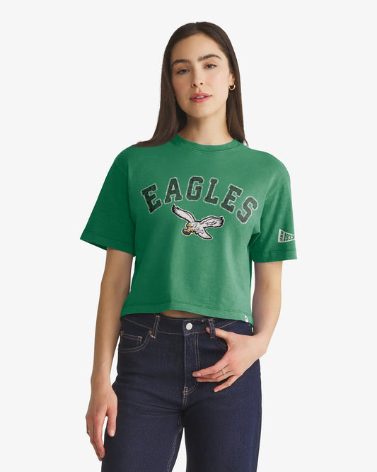 PHILADELPHIA EAGLES HISTORIC ELMORE WELL WORN '47 HEAVY SLUB TEE WOMENS