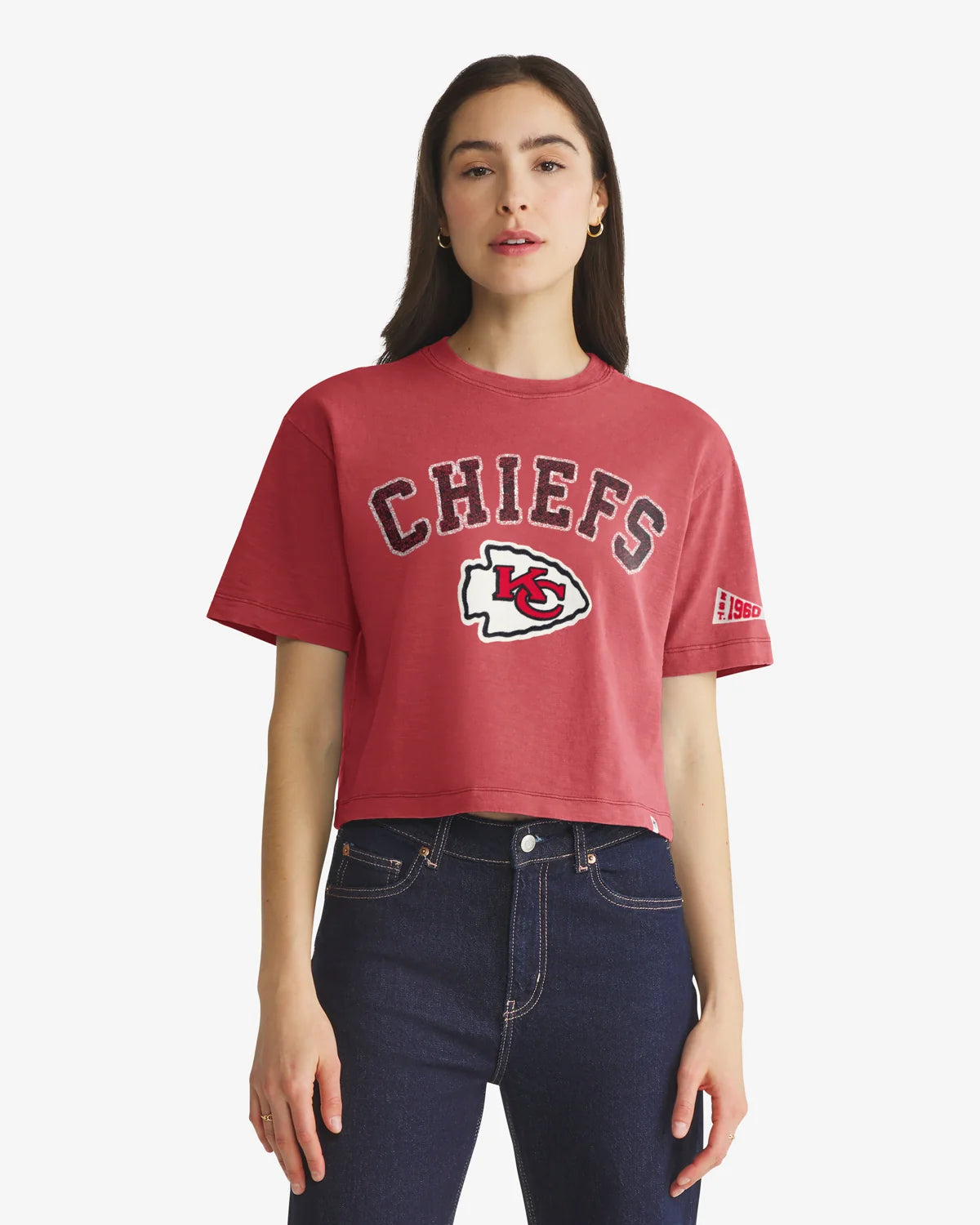 KANSAS CITY CHIEFS ELMORE WELL WORN '47 HEAVY SLUB TEE WOMENS