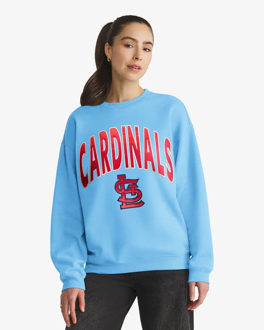 ST. LOUIS CARDINALS COOPERSTOWN EXTRA INNINGS '47 OVERSIZED CREW WOMENS