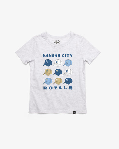 KANSAS CITY ROYALS COOPERSTOWN CAP OFF '47 KID'S FRANKLIN TEE