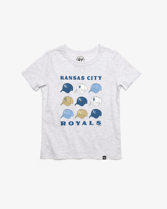 KANSAS CITY ROYALS COOPERSTOWN CAP OFF '47 KID'S FRANKLIN TEE