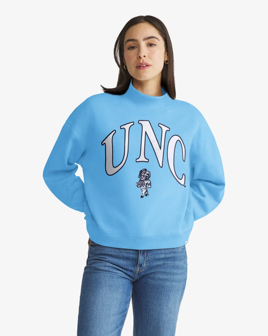 NORTH CAROLINA TAR HEELS UNC VINATGE VANTAGE '47 WOMEN'S MOCK NECK PULLOVER