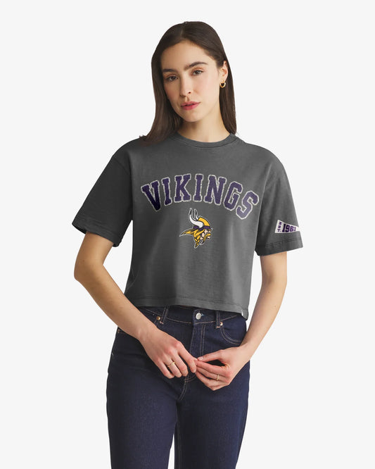 MINNESOTA VIKINGS ELMORE WELL WORN '47 HEAVY SLUB TEE WOMENS