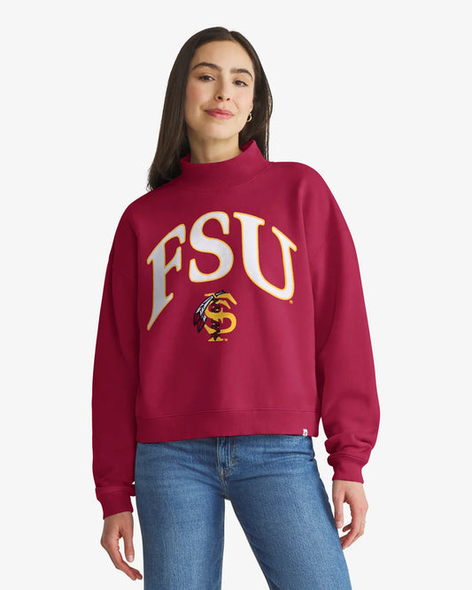 FLORIDA STATE SEMINOLES VINTAGE VANTAGE '47 WOMEN'S MOCK NECK PULLOVER