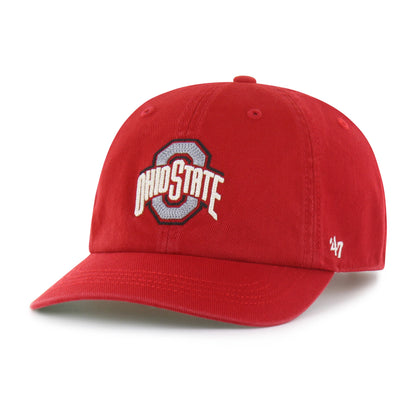 OHIO STATE BUCKEYES CHAIN SIDE STITCH '47 CLEAN UP SHORT VISOR
