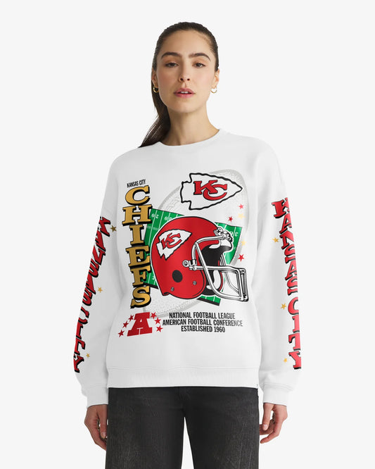 KANSAS CITY CHIEFS THUNDEROUS '47 WOMEN'S OVERSIZED CREW