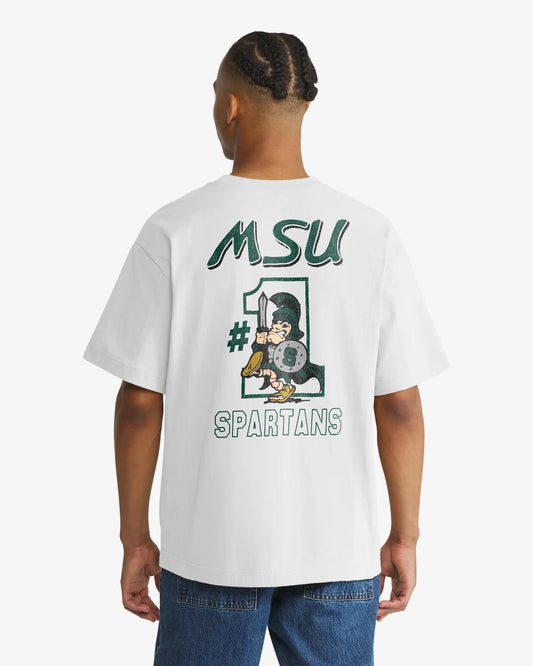 MICHIGAN STATE SPARTANS VINTAGE CAMPUS MASCOT BACKER '47 FOUNDATION TEE
