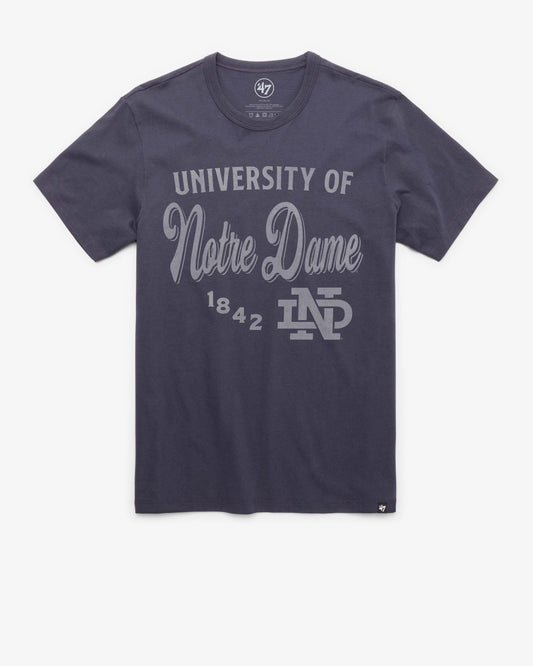 NOTRE DAME FIGHTING IRISH VINTAGE DIAG SCRIPT '47 FRANKLIN TEE