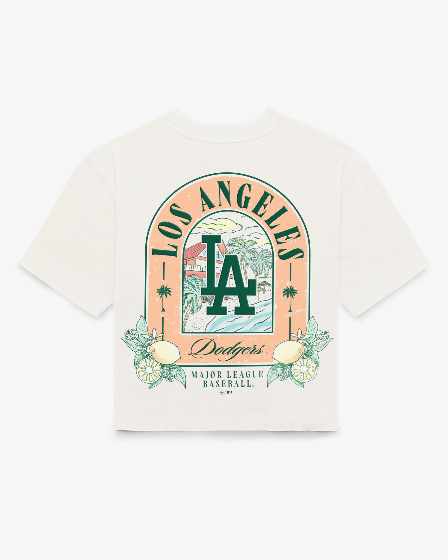 LOS ANGELES DODGERS VACAY SCENES BACKER '47 REED CITY TEE WOMENS