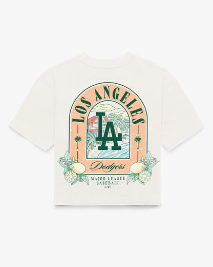 LOS ANGELES DODGERS VACAY SCENES BACKER '47 REED CITY TEE WOMENS
