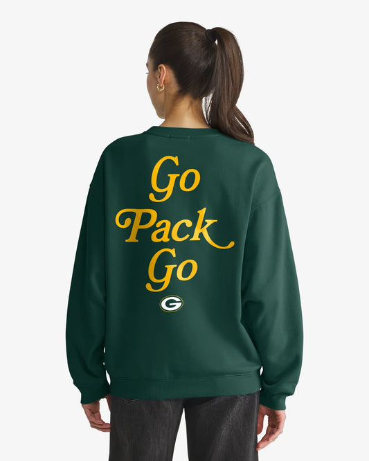 GREEN BAY PACKERS SHOUT IT OUT '47 OVERSIZED CREW WOMENS