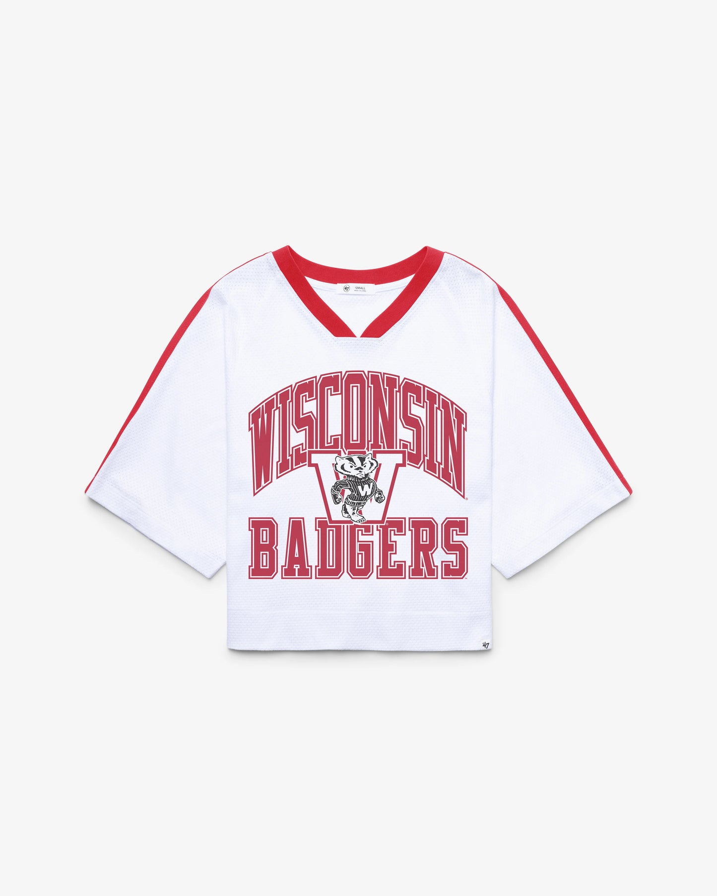 WISCONSIN BADGERS VINTAGE BIG OVERARCH '47 WOMEN'S DROP NEEDLE RAGLAN JERSEY