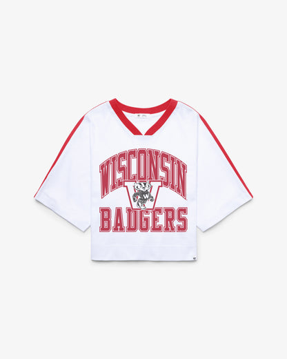WISCONSIN BADGERS VINTAGE BIG OVERARCH '47 WOMEN'S DROP NEEDLE RAGLAN JERSEY