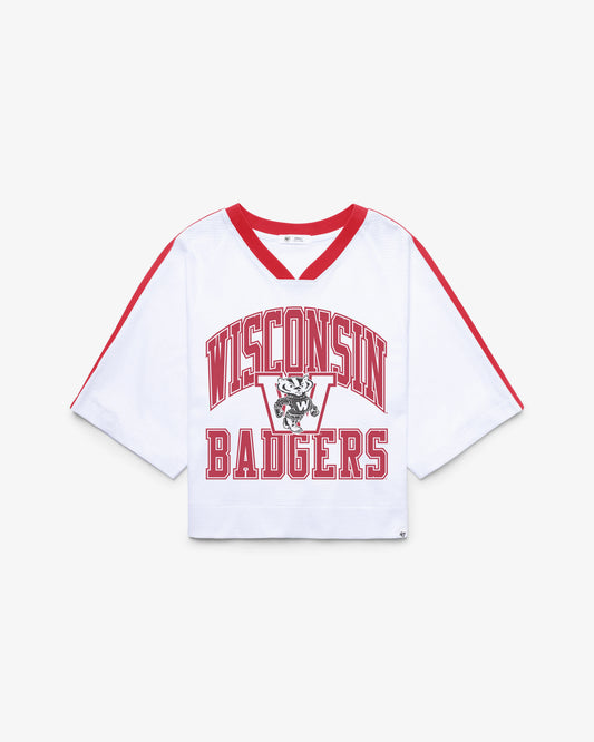 WISCONSIN BADGERS VINTAGE BIG OVERARCH '47 WOMEN'S DROP NEEDLE RAGLAN JERSEY