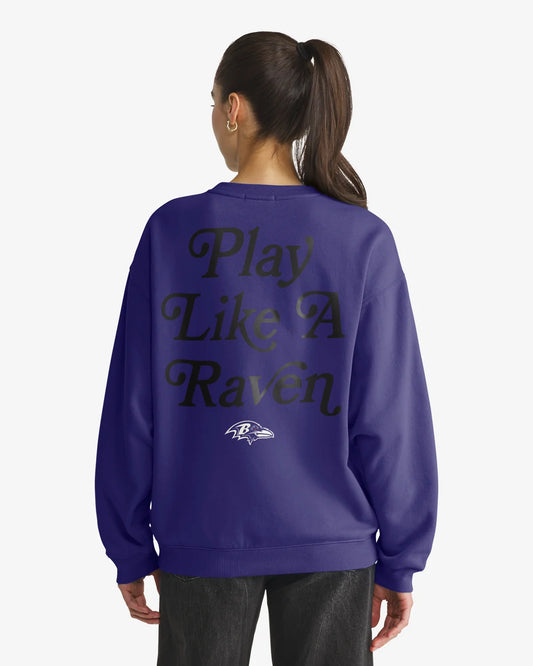 BALTIMORE RAVENS SHOUT IT OUT '47 OVERSIZED CREW WOMENS