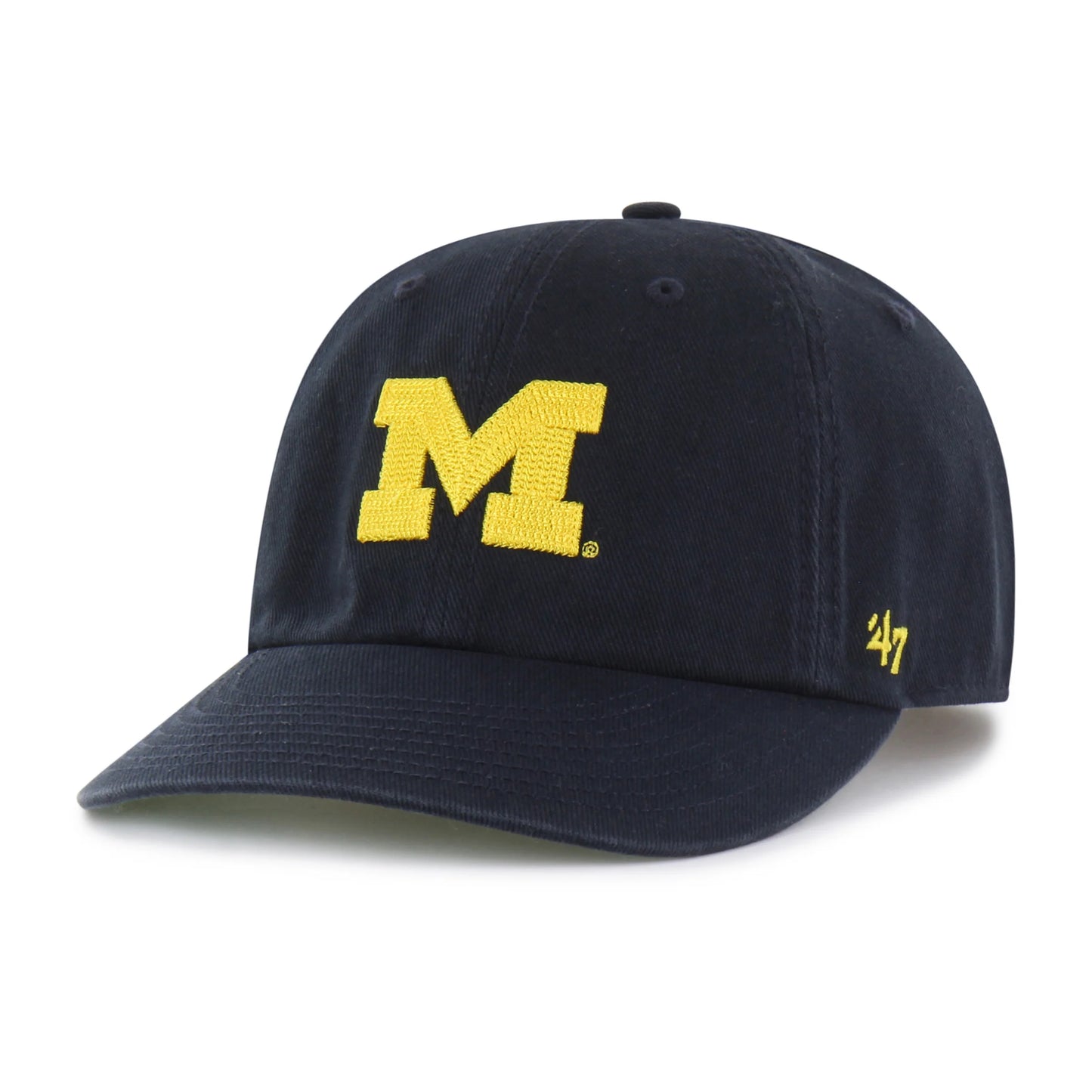 MICHIGAN WOLVERINES CHAIN SIDE STITCH '47 CLEAN UP ROUND VISOR