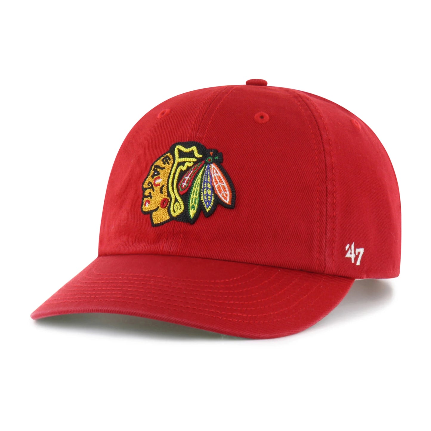 CHICAGO BLACKHAWKS CHAIN SIDE STITCH '47 CLEAN UP ROUND VISOR