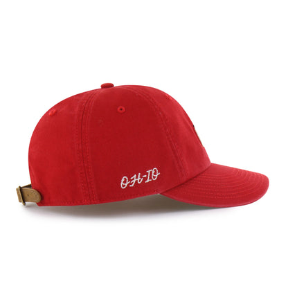 OHIO STATE BUCKEYES CHAIN SIDE STITCH '47 CLEAN UP ROUND VISOR