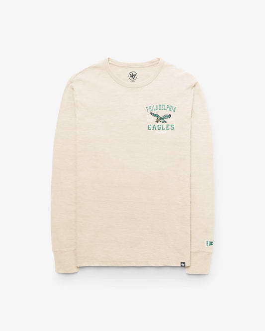 PHILADELPHIA EAGLES HISTORIC EGREMONT WELL WORN '47 HEAVY SLUB LONG SLEEVE TEE