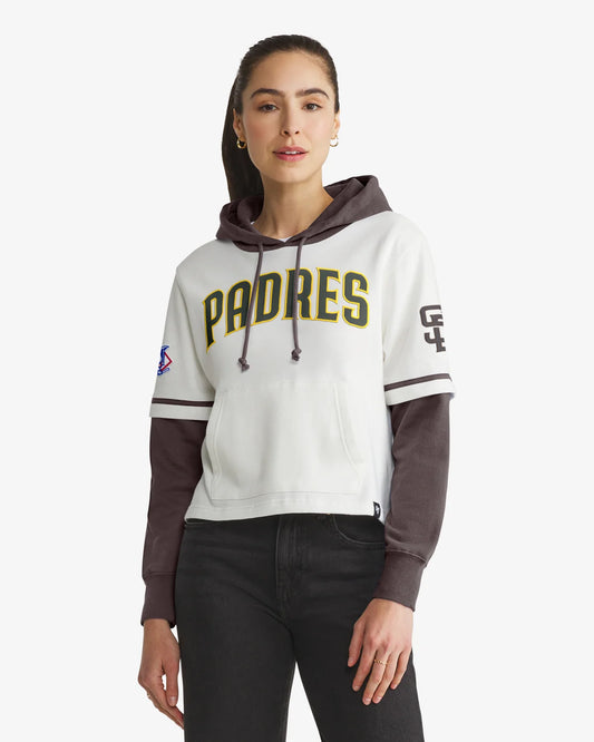 SAN DIEGO PADRES TRIFECTA CROPPED '47 SHORTSTOP PULLOVER HOOD WOMENS