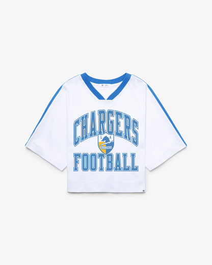 LOS ANGELES CHARGERS HISTORIC BIG OVERARCH '47 WOMEN'S DROP NEEDLE RAGLAN JERSEY